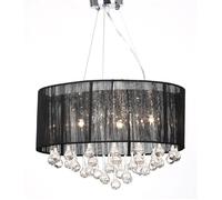 vidaXL Lustre plafonnier 3 feux 85 cristaux noir 60344