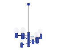 Lustre moderne ultramarine globes opale 6xG9 HALO Sollux