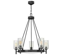 Lustre noir moderne 5 lumières bullé E27 Collier Hinkley