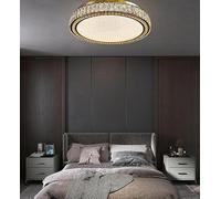 Lustre Ovale Moderne et Luxueux en Cristal doré, idéal pour éclairer Une Table à Manger ou comme plafonnier (dimmable, diamètre 100 cm).