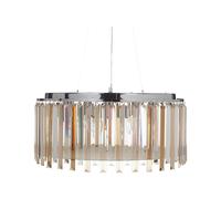 Lustre Plafonnier Éclairage en Métal Argenté Cristaux de Verre Finition Chromée