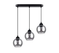 Lustre Pure Lume ROVANO noir 3xE27 boules verre fumées