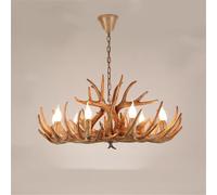 Lustre rétro américain en Bois de cerf à LED, Suspension créative et personnalisée pour Salon, Restaurant, Chambre, Bureau, Villa, Magasin de vêtements, Chalet en rondins, Bar, café (HB 8 lu