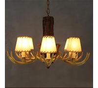 Lustre rétro américain en Bois de cerf à LED, Suspension créative et personnalisée pour Salon, Restaurant, Chambre, Bureau, Villa, Magasin de vêtements, Chalet en rondins, Bar, café (K 6 lum