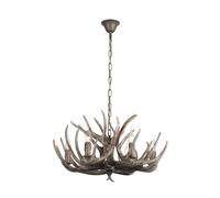 Lustre rétro américain en Bois de cerf, Suspension LED personnalisée et créative pour Salon, Restaurant, Chambre, Magasin de vêtements, Chalet, café, Bar (H 6 lumières)