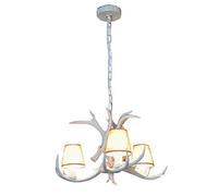 Lustre rétro Moderne en Bois de cerf/Lampe Style américain Style Village, idéale pour Un Bureau, Une Chambre ou Un Salon. Lustre en résine Style Jardin rétro (culot E14) XXPP