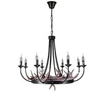 Lustre Rustique de Style campagnard, Suspension à 8 lumières en Forme de Roue de Chariot, Style Bois de cerf, pour Salon, Salle à Manger, loft, plafonnier.