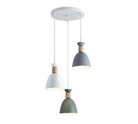 Lustre Simple Nordique créatif LED Restaurant Valeur Bar comptoir Lampe Lanterne Salon lumière café Tube E27 Blanc Vert Gris Trois têtes brûleur encastré lumière