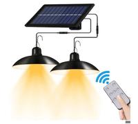 Lustre solaire avec télécommande - Virex® - Étanche IP65 - 2 têtes - Câble 3 m - Lumière chaude - 400 lm