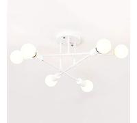 Lustre Spoutnik à 6 lumières, éclairage Suspendu Industriel Semi-encastré pour Cuisine, Salle à Manger, Salon, plafonnier Moderne du Milieu du siècle, Noir. 70x20cm HGCHH