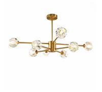Lustre Spoutnik moderne - TCpick - 8 lumières - Laiton doré - Dimmable - Montage au plafond - Style vintage - Métal