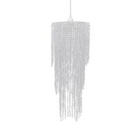 Lustre Suspendu Avec Perles De Cristal Chaîne Réglable Éclairage Multisalles 26 X 70 Cm