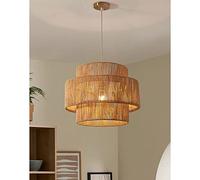 Lustre Suspendu en Corde de Chanvre Nordique, Plafond en Osier, Abat-Jour en Bambou, Lampe Suspendue en rotin, luminaire décoratif pour Cuisine, îlot, Salon, Chambre à Coucher, étoile Porte-Bonheur