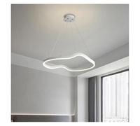 Lustre Suspendu LED Haute luminosité, plafonnier décoratif pour Salon, Salle à Manger, Chambre (intensité Variable, Blanc, 40 cm)
