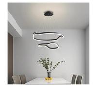 Lustre Suspendu LED Haute luminosité, plafonnier décoratif pour Salon, Salle à Manger et Chambre (intensité Variable, Noir 40-60 cm)