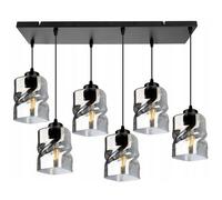 Lustre Suspendu Moderne - Light-Home - NIKI 2195/6 - Verre - Réglable - Noir