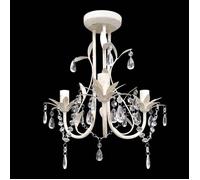 Lustre suspendu - vidaXL - Cristaux - Blanc élégant - 3 douilles - 37x45 cm