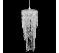 Lustre Suspendu Avec Perles De Cristal Chaîne Réglable Éclairage Multisalles 26 X 70 Cm