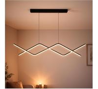 Lustre Suspension Alessandro Design LED 27W Lumiere Gradable Noir Hauteur Reglable