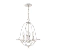 Lustre suspension lampe de salle à manger à 4 lampes E14 acier blanc