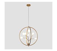 Lustre, Suspension, Lampe LED Ronde dorée 35 cm, Style Simple, idéale pour Bar, Couloir, Porche, escalier, Restaurant, Style luciole (lumière Blanche) (lumière Chaude)