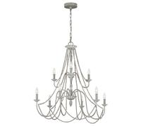 Lustre suspension lampe salle à manger acier bois gris 9 lampes salon