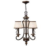 Lustre suspension plafonnier acier bronze D 46,4 cm lustre 3 flammes