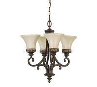 Lustre Suspension Plafonnier Lustre Acier Verre D 45,7 Cm 4 Flammes