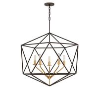 Lustre suspension plafonnier métal bronze D 71,1 cm lampe salle à manger