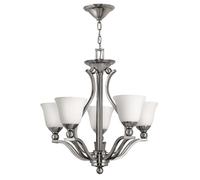 Lustre suspension plafonnier verre acier nickel D 61 cm lampe salle à manger