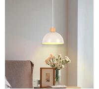 Lustre Suspension - SMOTOP Demi-Cercle - Blanc - Métal & Bois - Ø25 x 17 cm E27