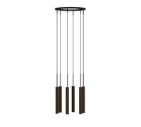 Lustre Tubulaire 6 Aluminium/ Bronze Anodisé