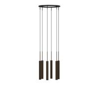 Lustre Tubulaire Audo 6 Aluminium/ Bronze Anodisé