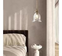 Lustre, V-intage laiton verre fleur pendentif lumières comptoir Table basse cuisine Loft décor pays suspension lampe Luminaire Lustre Art