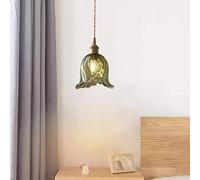 Lustre, V-intage laiton verre fleur pendentif lumières comptoir Table basse cuisine Loft décor pays suspension lampe Luminaire Lustre Art