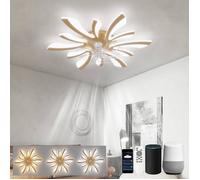 Lustre Ventilateur de Plafond 78cm Luminaire Ventilateur Plafonnier Compatible avec Alexa Minuterie Silencieux 6 Vitesses Réversib