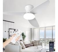 Lustre Ventilateur De Plafonnier Avec Lumiere Design, 100cm Luminaire Ventilateur Plafonnier Silencieux Avec Telecommande, DC Réversible 6 Vitesses, Moderne Ventilo Plafond Lampe Pour Salon Chambre