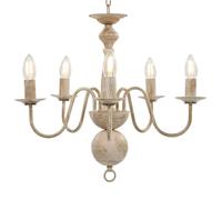 Lustre - vidaXL - Blanc antique - 5 ampoules E14 - Design classique