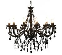 Lustre - vidaXL - Perles Noires - 12 Ampoules E14 - Design Extravagant