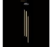 Lustres de cheminée à LED Noirs pour Hauts plafonds Suspendus linéaires Long linéaire dimmable linéaire Moderne Or avec télécommande pour Salon Table à Manger entrée RVVU