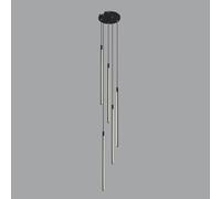 Lustres de cheminée à LED Noirs pour Hauts plafonds Suspendus linéaires Long linéaire dimmable linéaire Moderne Or avec télécommande pour Salon Table à Manger entrée RVVU