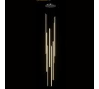 Lustres de cheminée à LED Noirs pour Hauts plafonds Suspendus linéaires Long linéaire dimmable linéaire Moderne Or avec télécommande pour Salon Table à Manger entrée RVVU