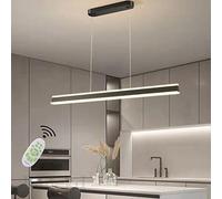 Lustres Suspension LED Noir Salle Table à Manger Lampes Suspendue Dimmable avec Télécommande Plafonnier Moderne Hauteur Réglable Salon Cuisine Bureau Bar Vintage Éclairage Intérieur Plafond Lamp