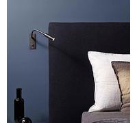 LustreVibe LustreVibe Lampe de lecture . encastrée 3 W for tête de lit 3000 K - mural flexible à col de cygne avec interrupteur - Applique murale réglable à montage plat for chambre à coucher, chevet,