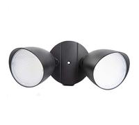 LUTEC 23.5W LED Projecteur Double Tête Applique Murale Extérieure 1700LM Intégré Étanche Extérieur Sécurité Lumière pour Patio, Jardin, Cour Noir 5000K
