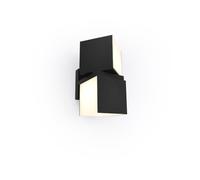 LUTEC Cuba Applique murale d'extérieur LED en fonte d'aluminium noir mat 23 W 1000 lm Couleur de la lumière 3000 K Applique murale réglable avec effet lumineux pour terrasse, cour, porte d'entrée IP44