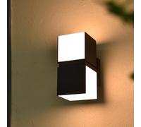 LUTEC Cuba Applique Murale Extérieure LED Moderne Up Down, Applique Murale Extérieure Intérieure Rotative en Aluminium, 1000LM 3000K Blanc Chaud, Étanche pour Porte d'Entrée, Terrasse