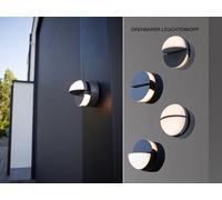 LUTEC Eklips LED Applique murale double 3000 K 13W IP54 Anthracite