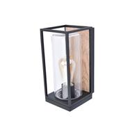 LUTEC Flair Applique extérieure E27 IP44 bois, aspect noir