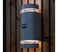 Lutec Focus Applique murale GU10 rond 2 sources lumineuses avec détecteur de mouvements, 5604014118,